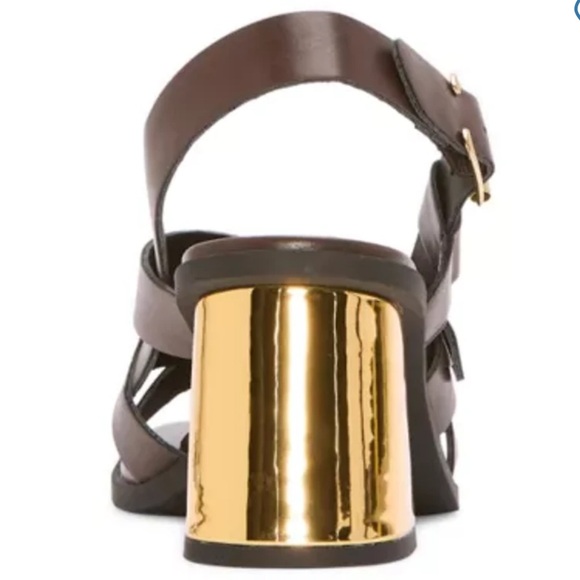 NWT Worthington Womens Rusk Heeled Sandals Brown/Gold Size 8 - Picture 3 of 10